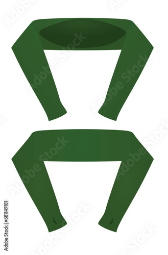 Green sleeve gloves. vector illustration