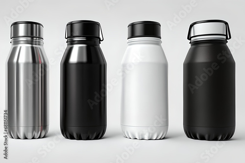 black and white plastic bottle