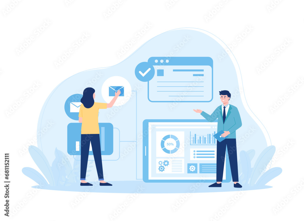 online service officer concept flat illustration online service officer concept flat illustration