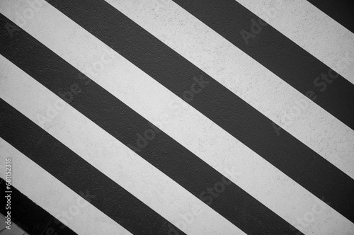 Vertical View of an All Way Crosswalk in Black and White.