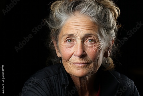 An evocative photo of an elderly person reminiscing with a distant, wistful expression