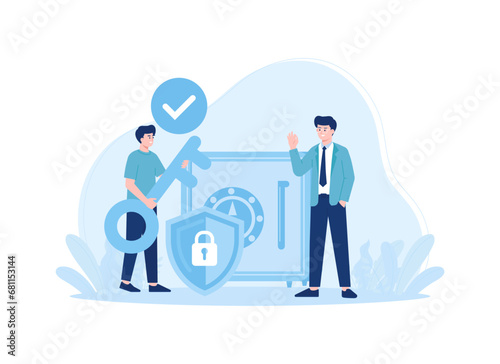 Exclusive Illustration Access Rights concept flat illustration