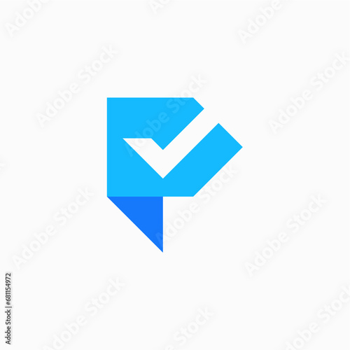 letter p, pl abstract initial logo design vector
