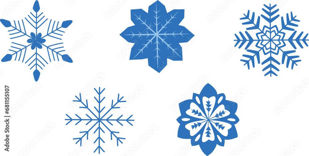 Snowflakes set. Winter season ornaments
Snowflakes set. Winter season ornaments