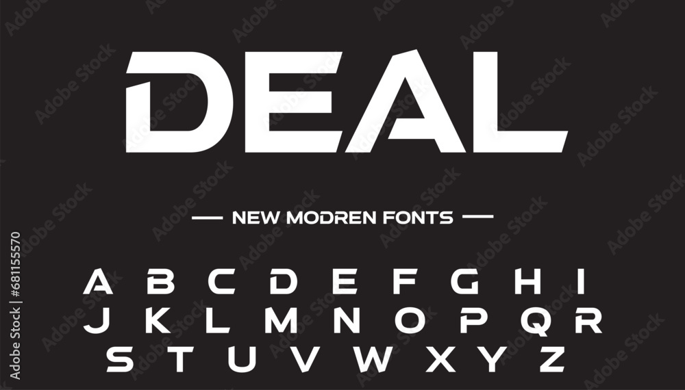 DEAL Modern abstract digital alphabet font. Minimal technology typography, Creative urban sport fashion futuristic font and with numbers. vector illustration DEAL Modern abstract digital alphabet font. Minimal technology typography, Creative urban sport fashion futuristic font and with numbers. vector illustration