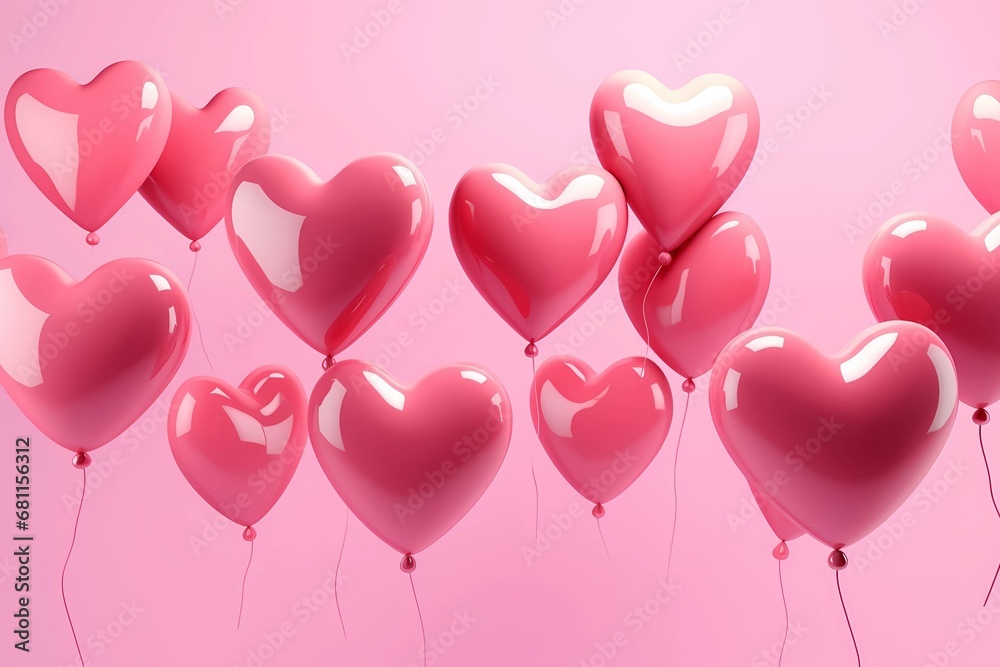 pink heart balloons, Valen