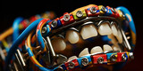 Colorful Dental Braces: Enhancing Your Smile. Radiant Smile: Vibrant Colorful Braces on Teeth