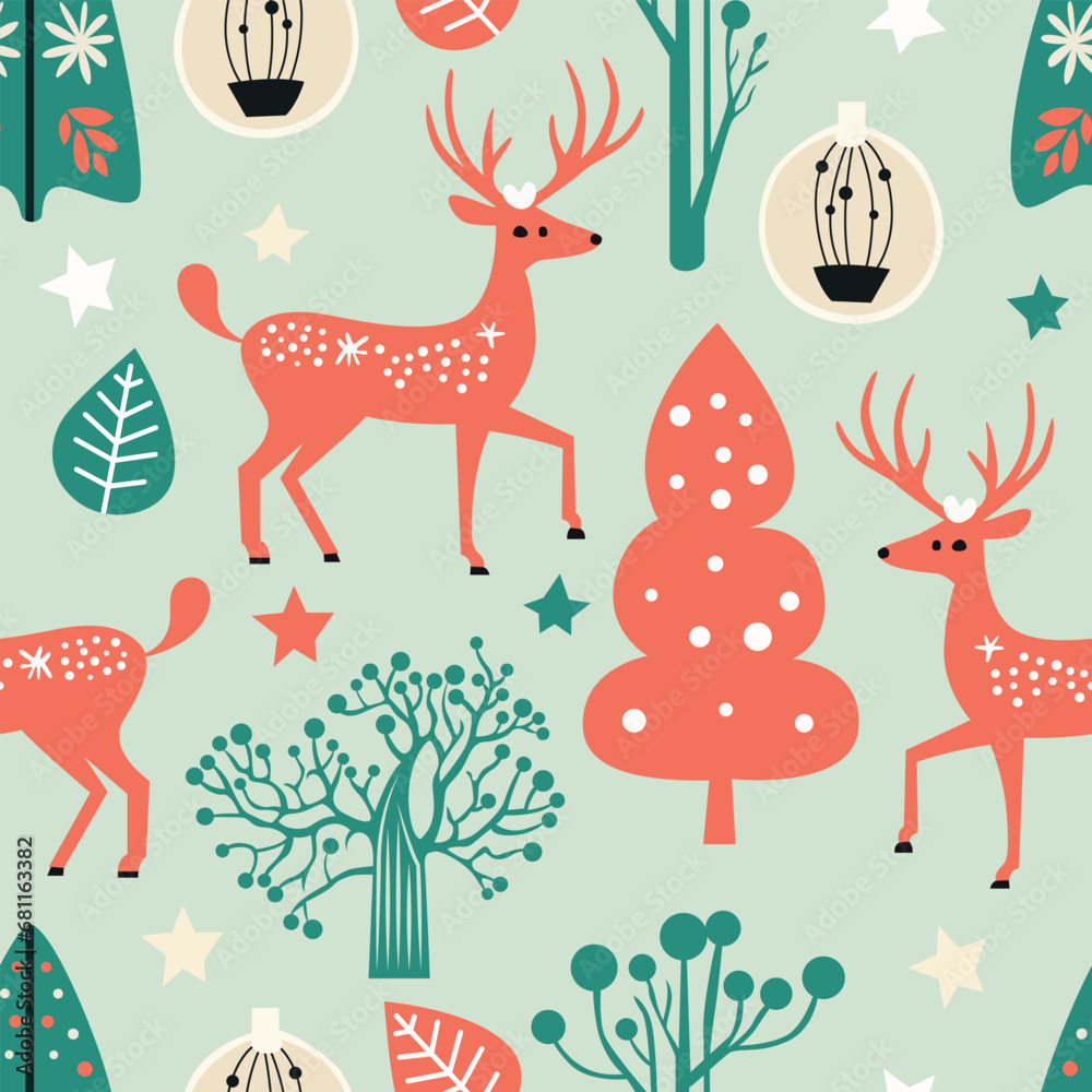 Elevate your designs with our enchanting vector pattern featuring graceful deers and snowy motifs. Capture the magic of winter in every creation. Elevate your designs with our enchanting vector pattern featuring graceful deers and snowy motifs. Capture the magic of winter in every creation.