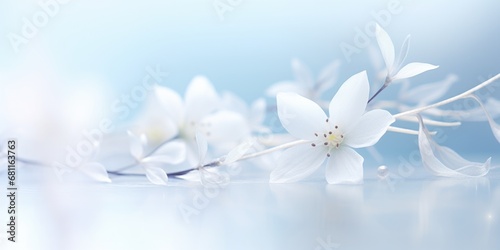 A bunch of white flowers sitting on top of a table. Beautiful winter flowers.