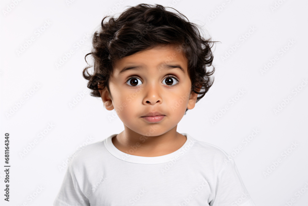 A jovial Latin tyke with raven tresses and ebony orbs isolated on a pristine background. A jovial Latin tyke with raven tresses and ebony orbs isolated on a pristine background.