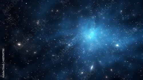 Dark blue space background with many details of Space, such a stars, nebulae, constellations and planets © CozyDigital
