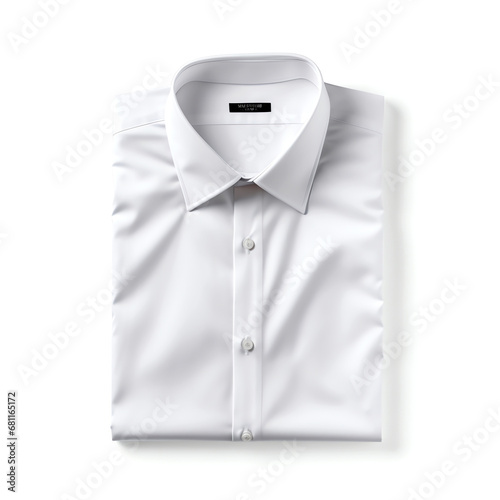 white folded dress shirt on white background