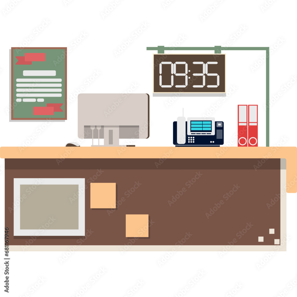 Executive manager work space vector flat icon