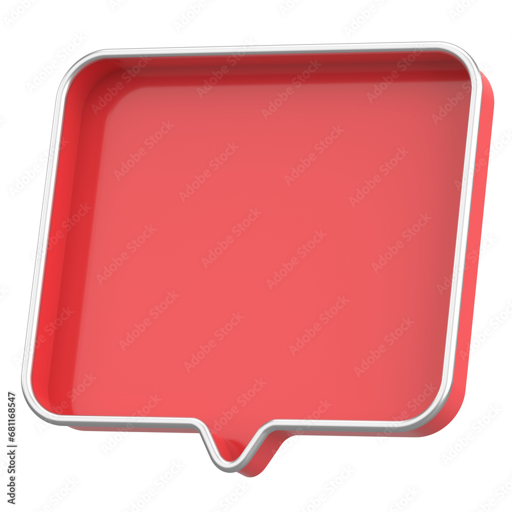 3D text box. Speech bubble. 3D illustration. 3D text box. Speech bubble. 3D illustration.