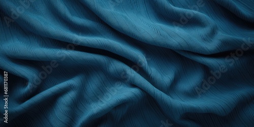 Closeup of Blue Knit Sweater Fabric Textile Background