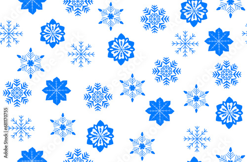 Snowflakes background. Seamless pattern. Winter season ornaments 
