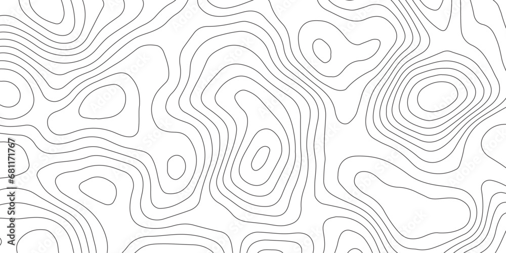 Abstract background of the topographic contours map with geographic line map .white wave paper curved reliefs abstract background .vector illustration of topographic line contour map design . - obrazy, fototapety, plakaty 