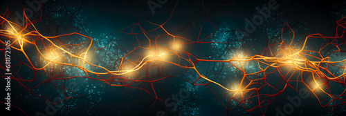 Neuronale Verbindungen, Nervensystem und Datenverarbeitungen. Generiert mit KI