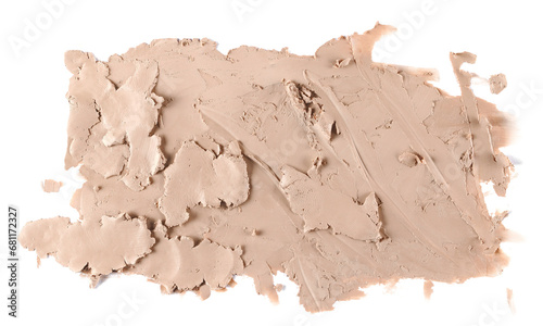Smeared clay isolated on white background, clipping path photo