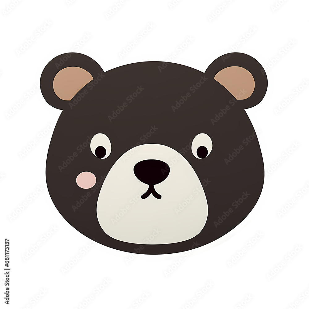 Fototapeta premium bear face kawaii sticker png transparent file