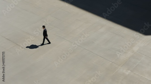 Business Man Walking Minimalist Photography © Fadil