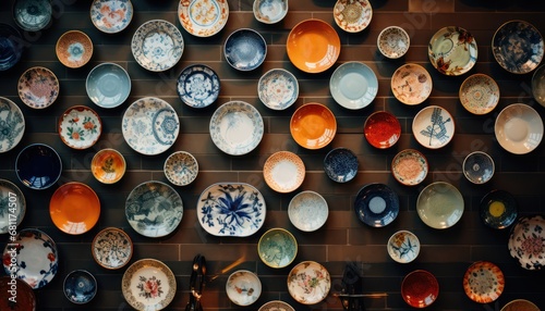 A Table Filled With an Array of Plates and Bowls