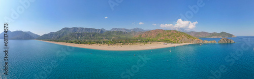 Captured the breathtaking beauty of Cirali Beach in Antalya, Turkey on a spectacular summer day in 2023, using a drone to explore the coastline and the majestic mountains in the background.