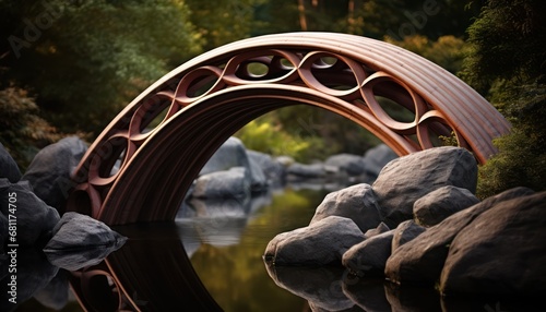Wooden Bridge: Connecting Nature's Elements in Tranquil Harmony