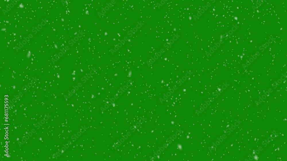 Snow flakes overlay, green screen background. Winter, slowly falling snow effect Snow flakes overlay, green screen background. Winter, slowly falling snow effect