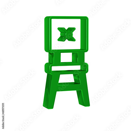 Green Chair icon isolated on transparent background.