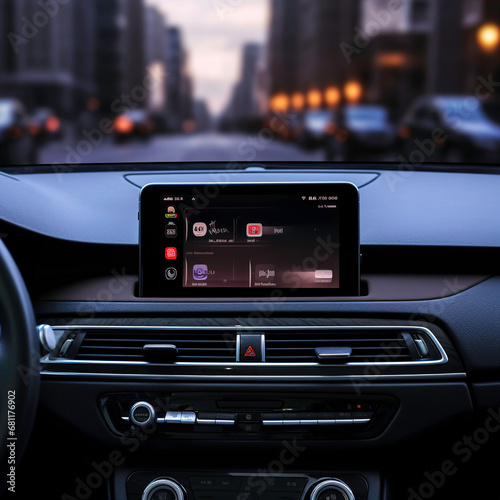 mockup of a cellphone in a car