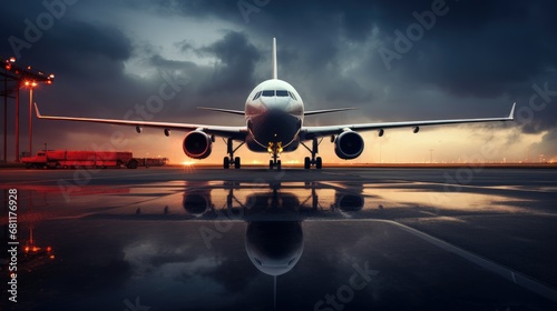 Airplane at Airport Transportation Photography