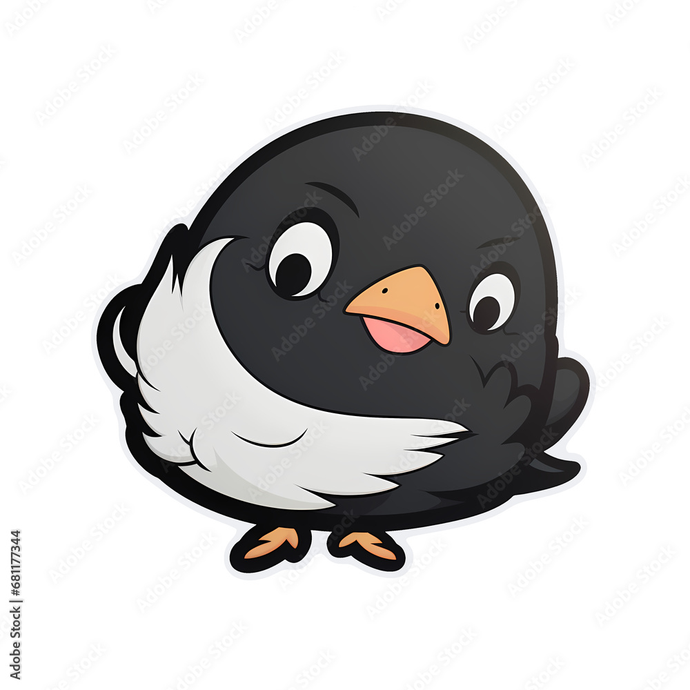 Obraz premium Bird kawaii sticker png transparent file