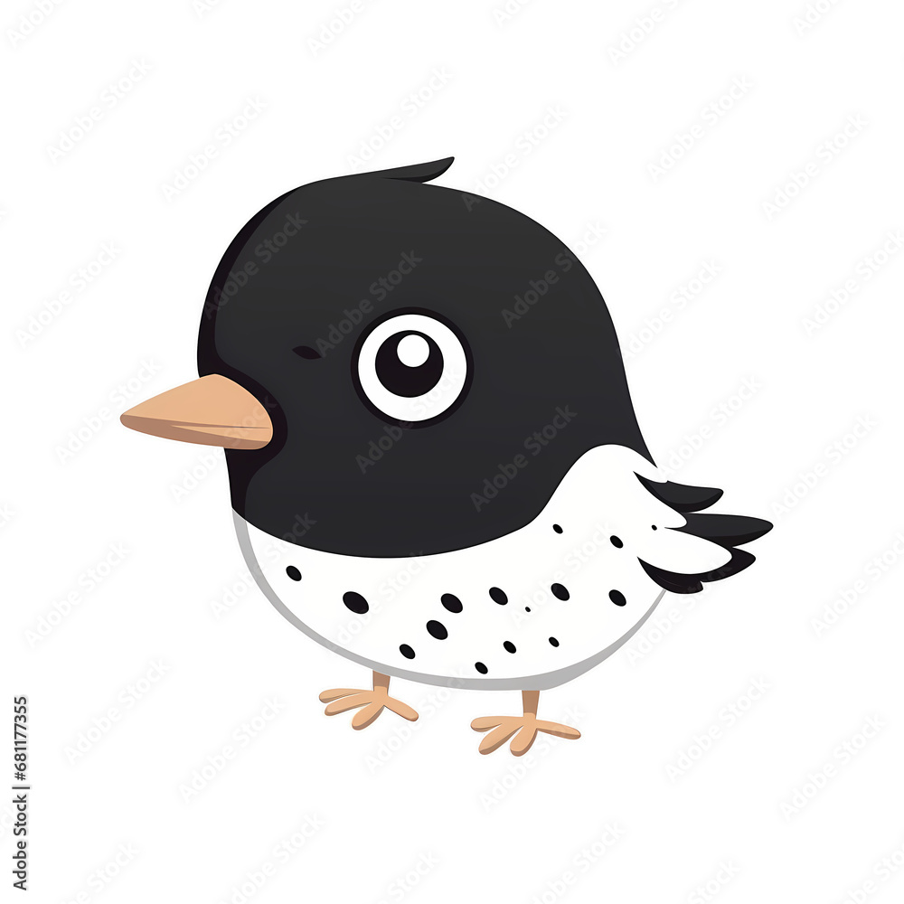Obraz premium Bird kawaii sticker png transparent file