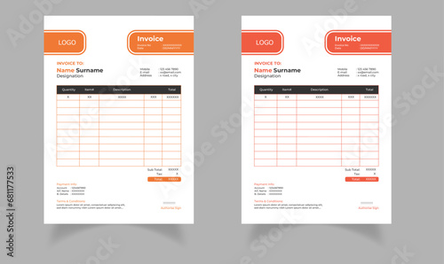 Modern professional business invoice template set