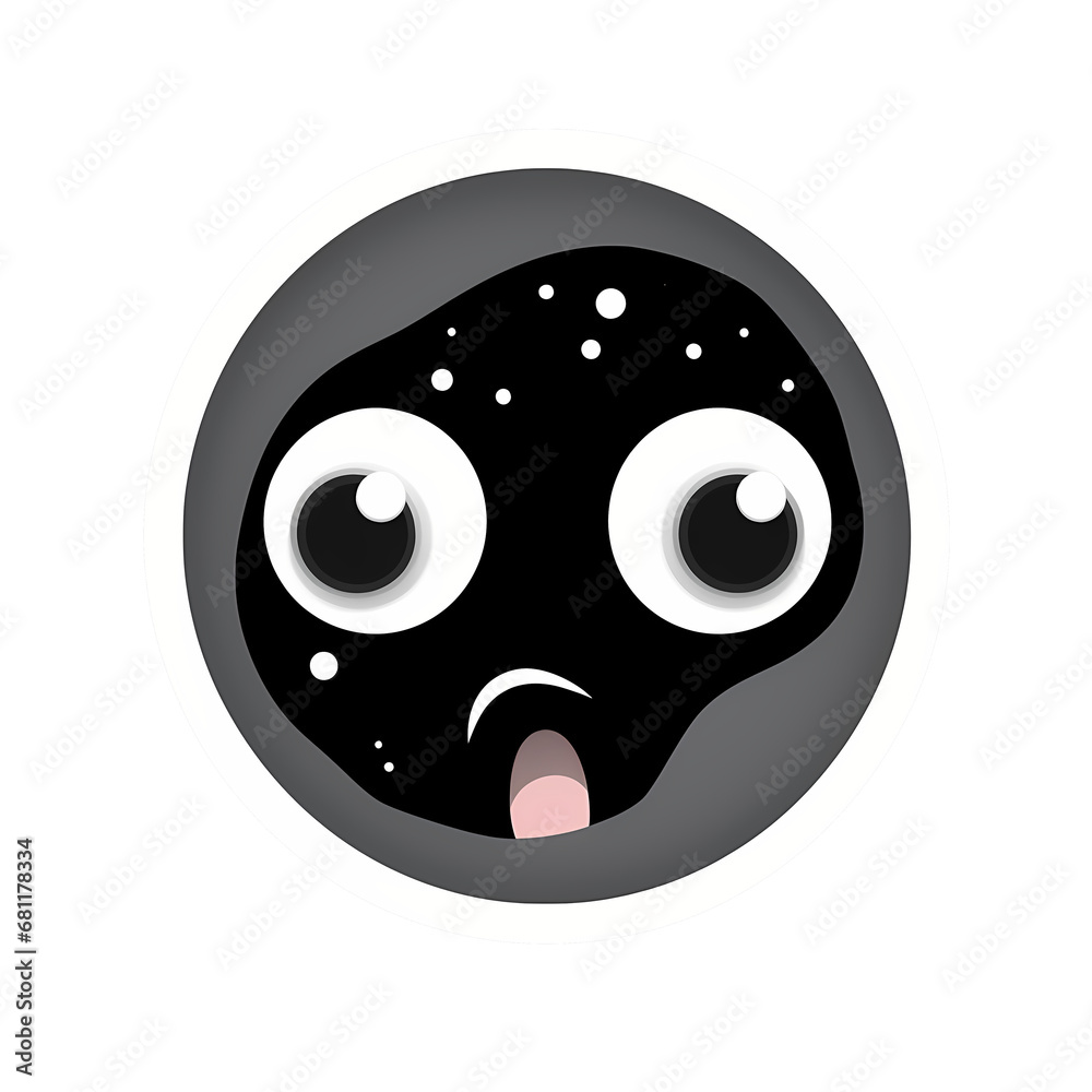 Fototapeta premium Black hole kawaii sticker png transparent file
