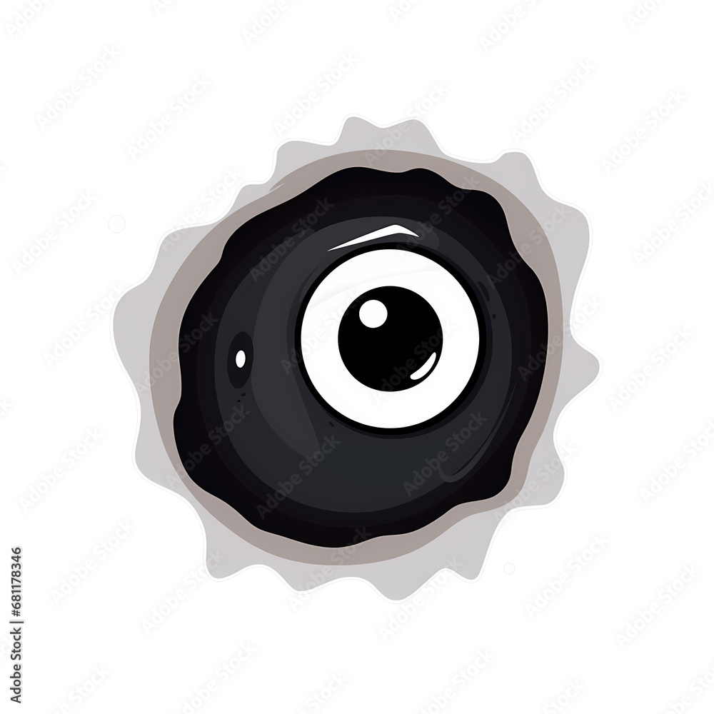 Black hole kawaii sticker png transparent file