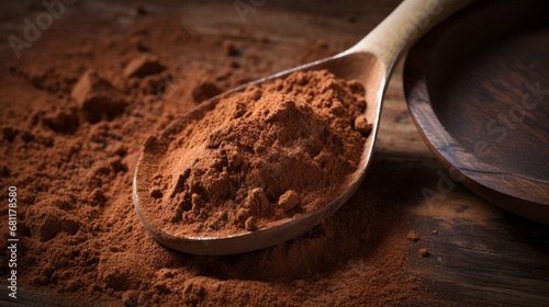 Cocoa Powder with wooden spoon