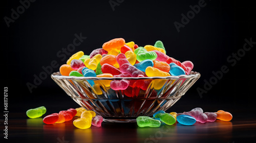 a bowl of brightly colored candies photo