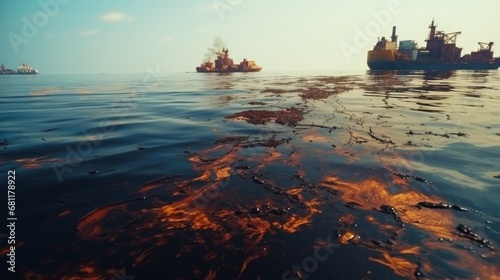 Oil spill pollution polluted water surface water pollution as a result of human activities