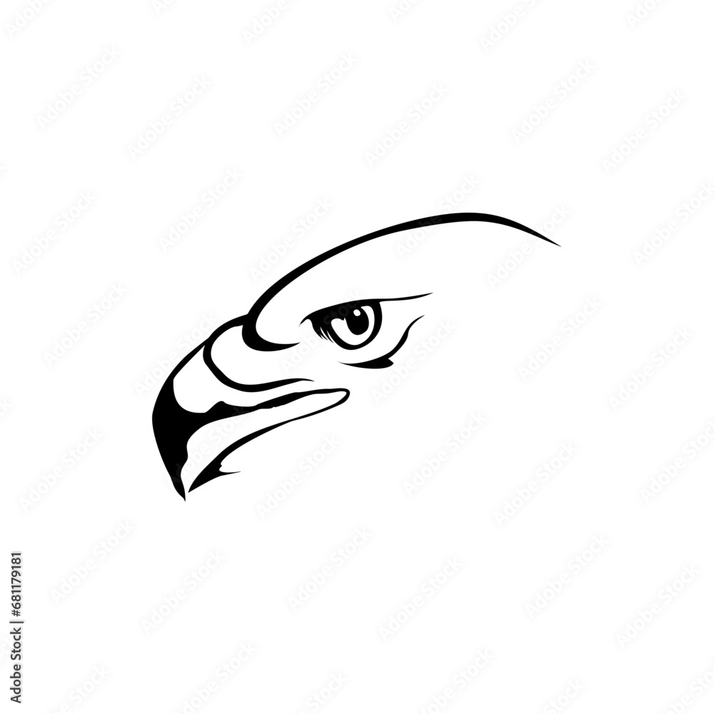Naklejka premium black and white eagle head logo