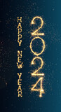 Vertical web banner Happy New Year 2024