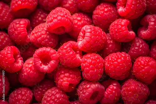 Fresh sweet red raspberries