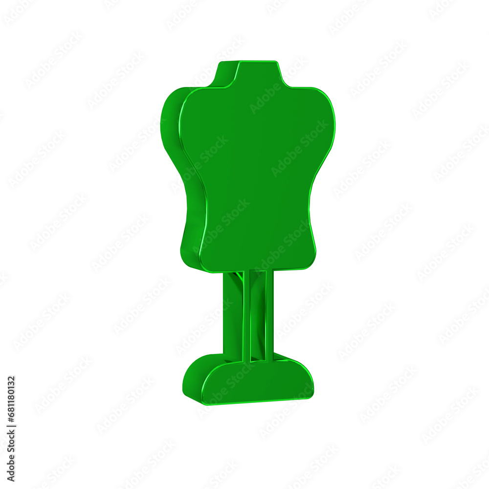 Green Mannequin icon isolated on transparent background. Tailor dummy. Green Mannequin icon isolated on transparent background. Tailor dummy.