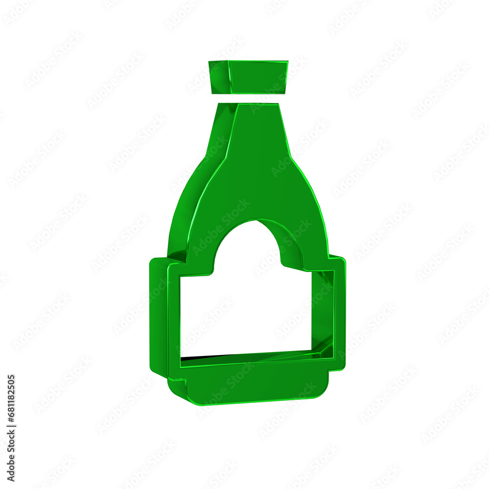 Green Soy sauce bottle icon isolated on transparent background.