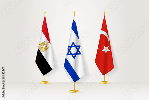 Meeting concept between Israel, Egypt and Turkey.