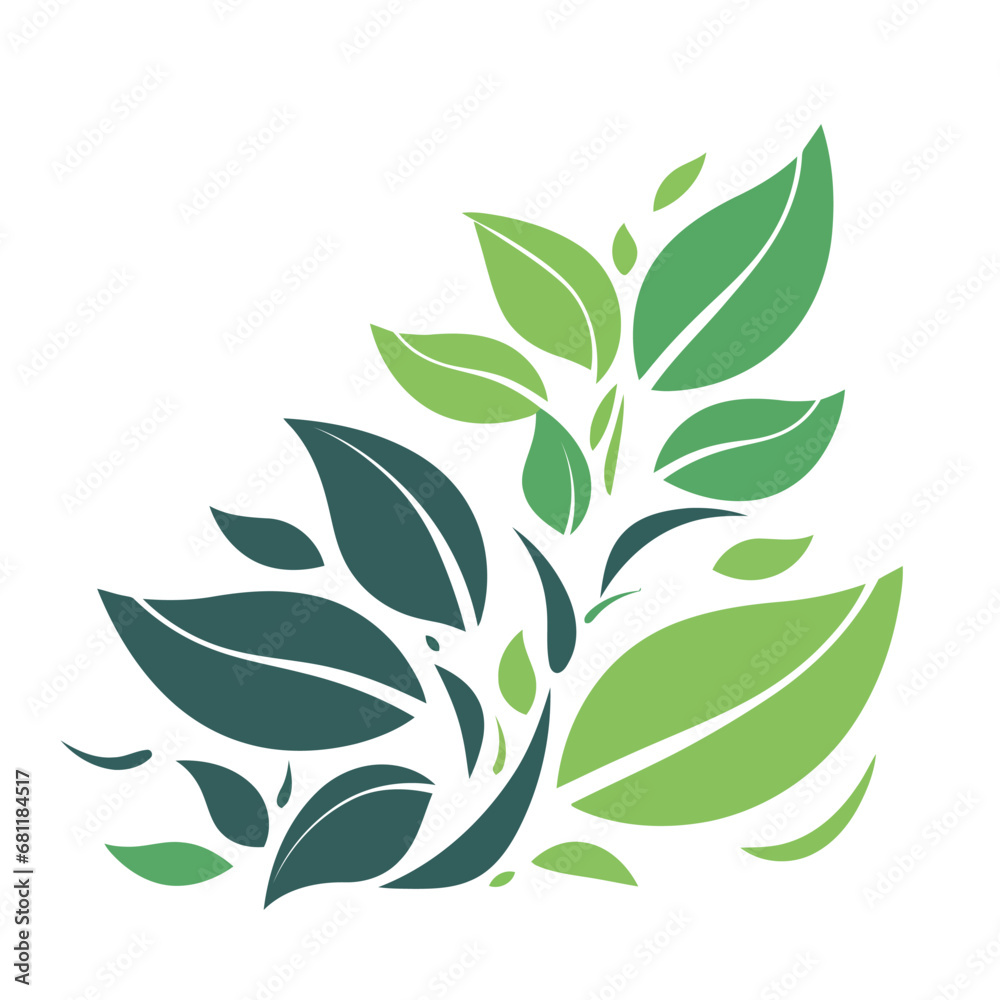Branch with green leaves. Image of branch. Ecology concept. Branch with green leaves. Image of branch. Ecology concept.