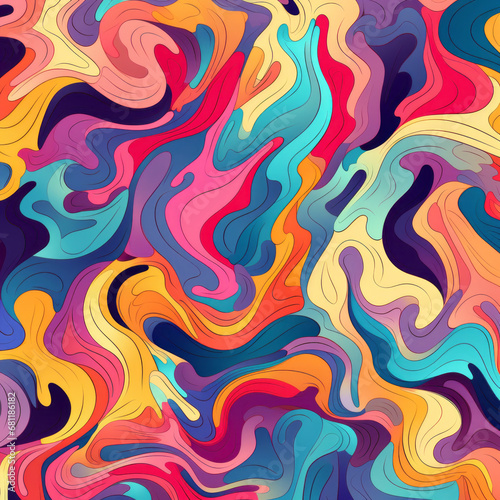 Colorful modern hand drawn trendy abstract pattern 