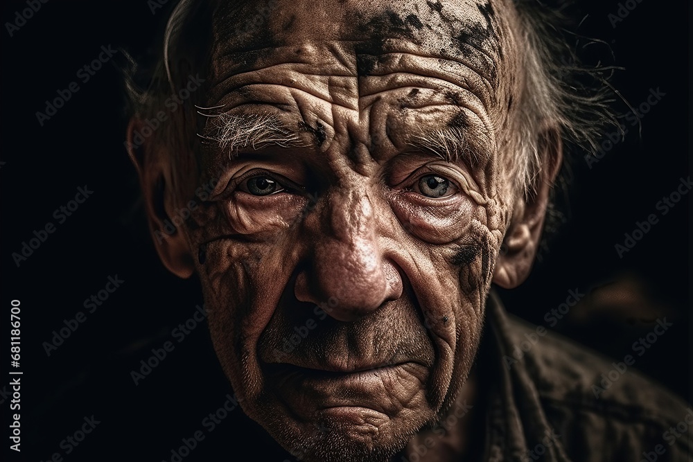 scary face of old man full of scars scary face of old man full of scars