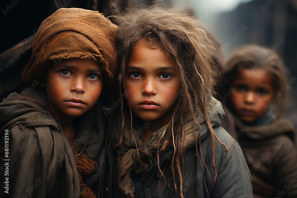 portrait of hungry African children portrait of hungry African children